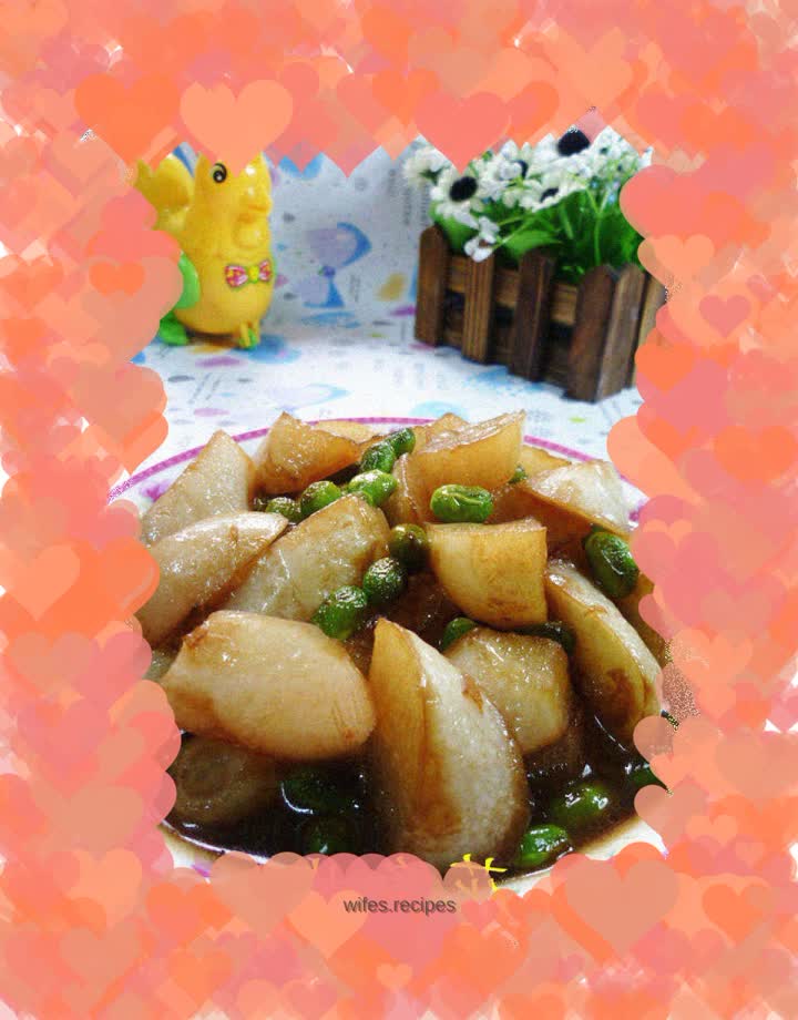 Braised radish with edamame