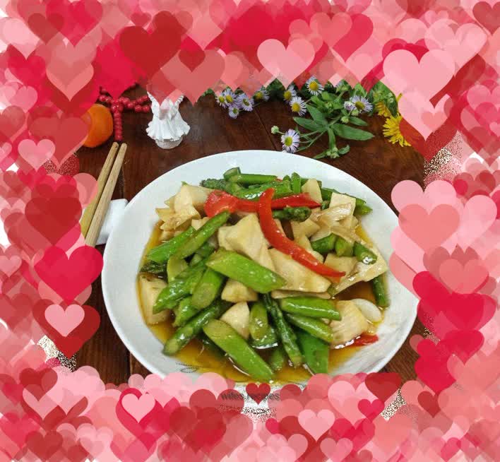 Fried double bamboo shoots