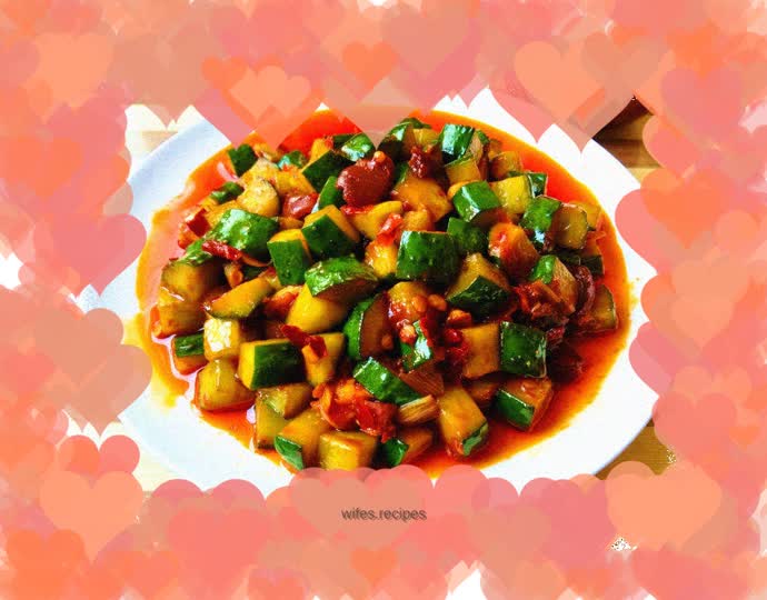 Fish flavored cucumber dices