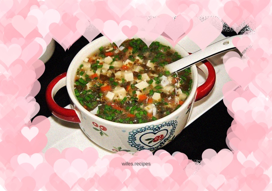 Purslane, Tofu and Egg Soup