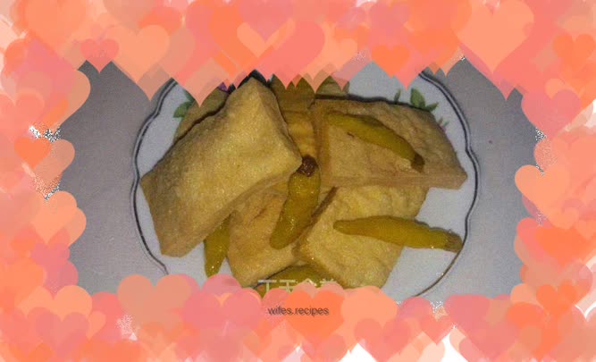 Dried bean curd with pickled pepper