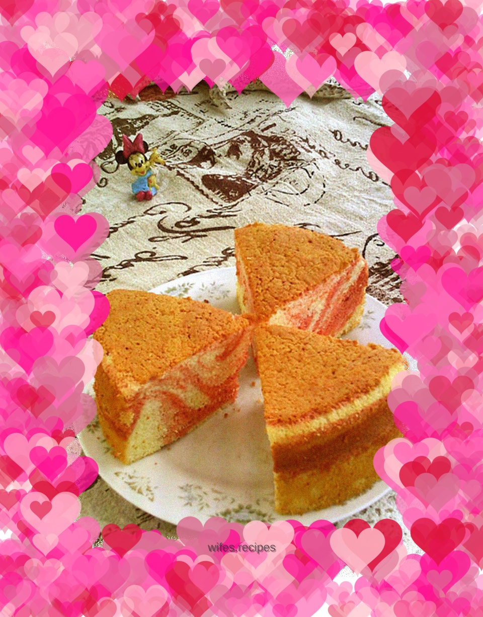 Red yeast marble chiffon cake