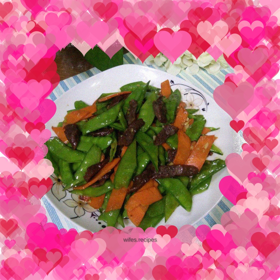 Sautéed Snow Peas with Sausage