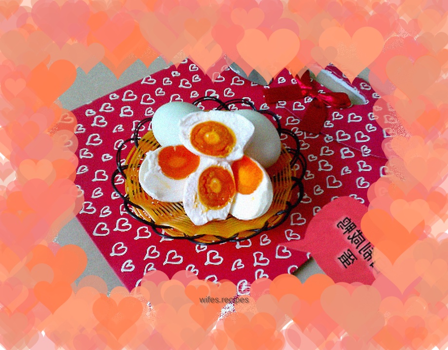 Homemade oiled salted duck eggs