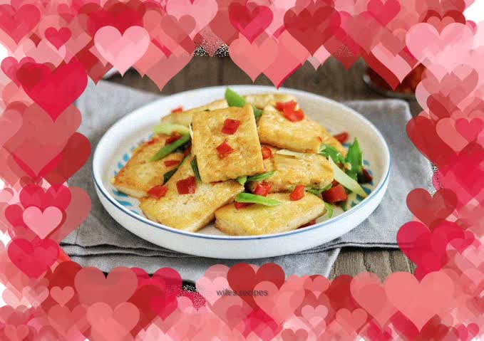 Braised tofu with chopped pepper