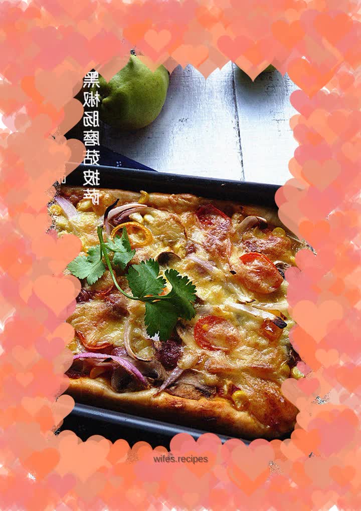 Black Pepper Sausage and Mushroom Pizza