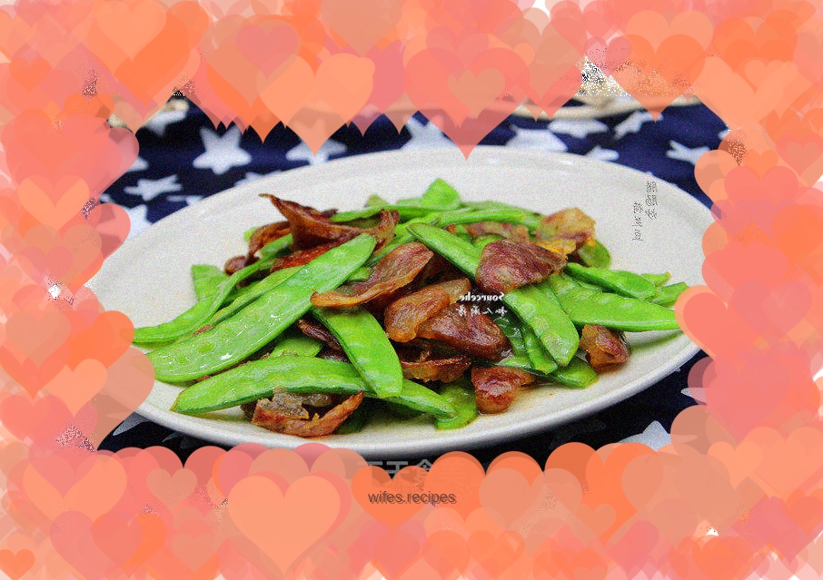 Sautéed Snow Peas with Sausage