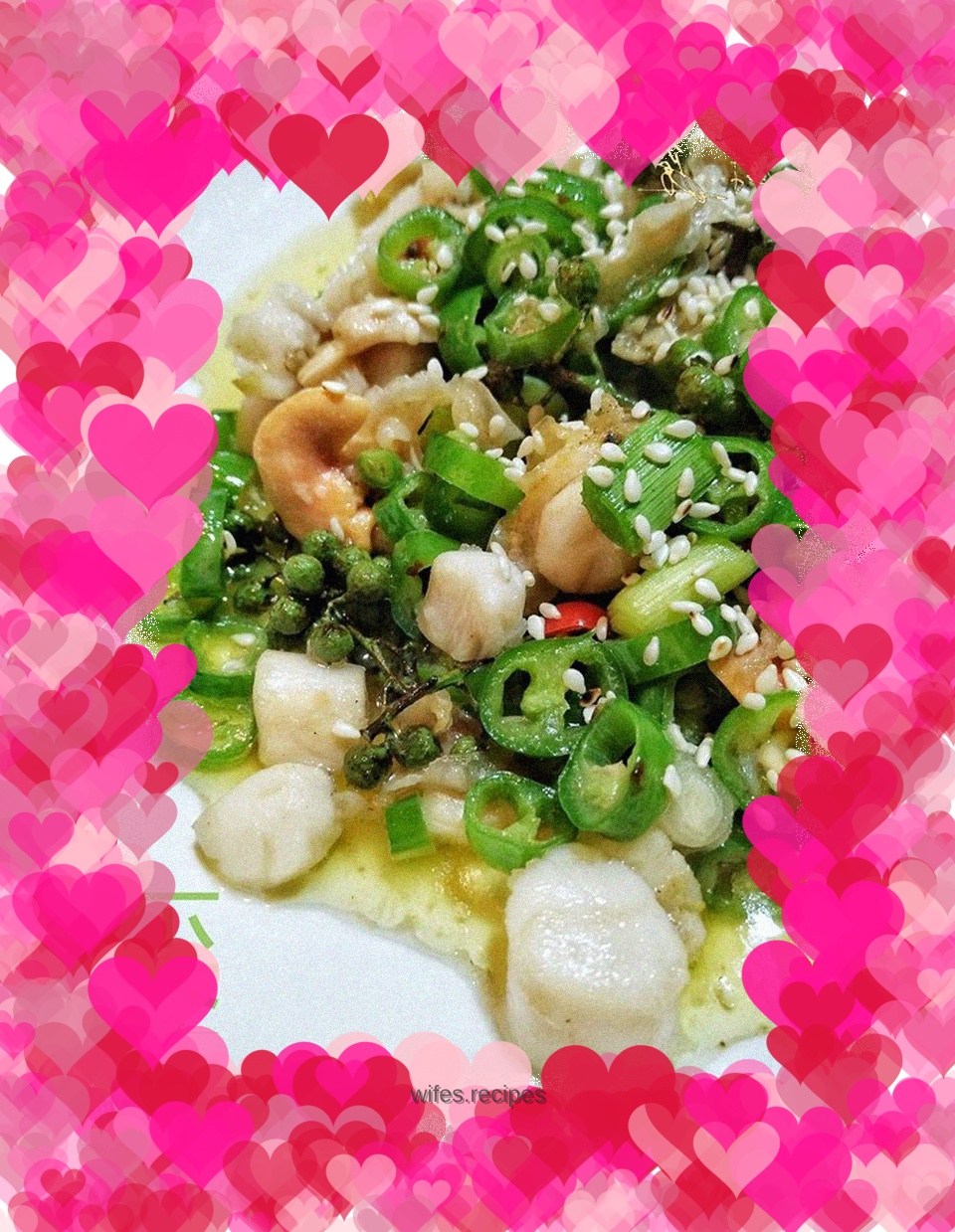 Spicy pepper scallops