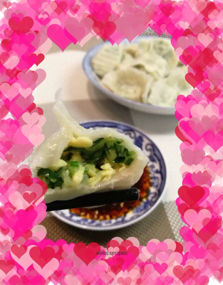 Cucumber and egg vegetarian dumplings