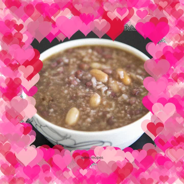 Peanuts red bean porridge