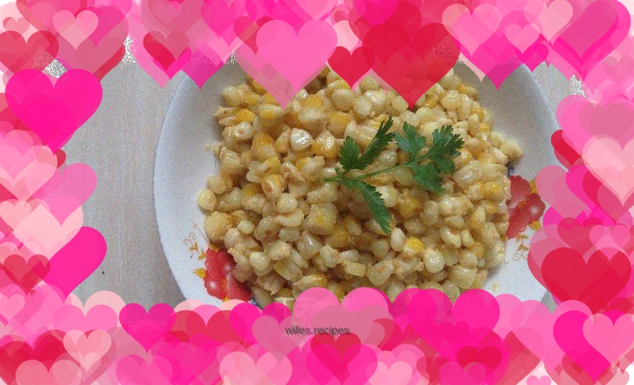 Fried corn with egg yolk