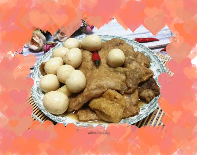 Braised large ribs of quail eggs