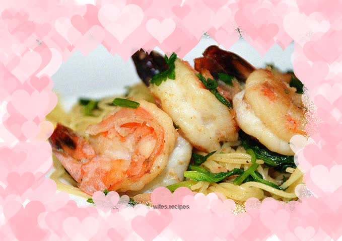 Wine Prawn Angel Pasta