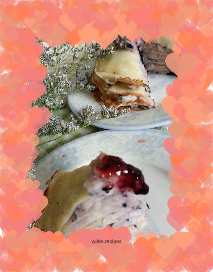 Yam and blueberry layer cake