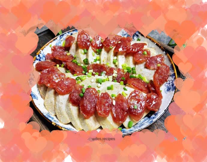 Steamed taro with Chinese sausage