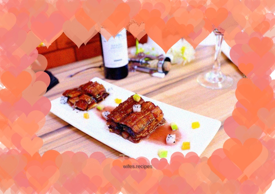 Grilled eel in red wine