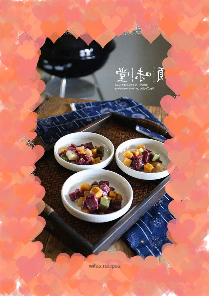 Stir-fried colorful rice cakes with osmanthus sugar