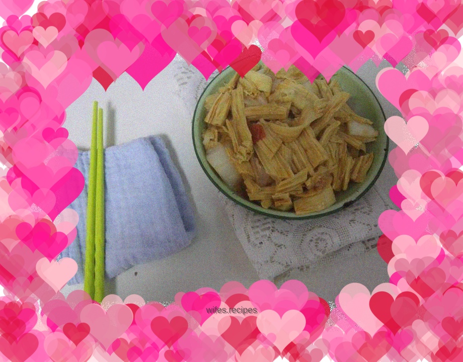 Vegetarian dish—fried bean curd with Chinese cabbage