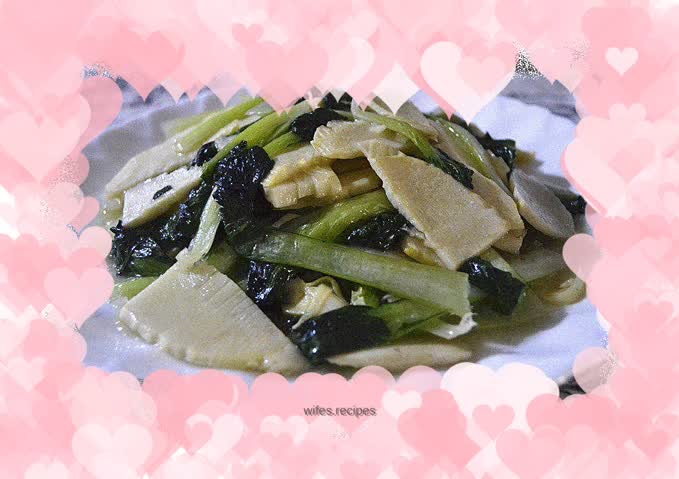 Braised Winter Bamboo Shoots with Taghu Cai
