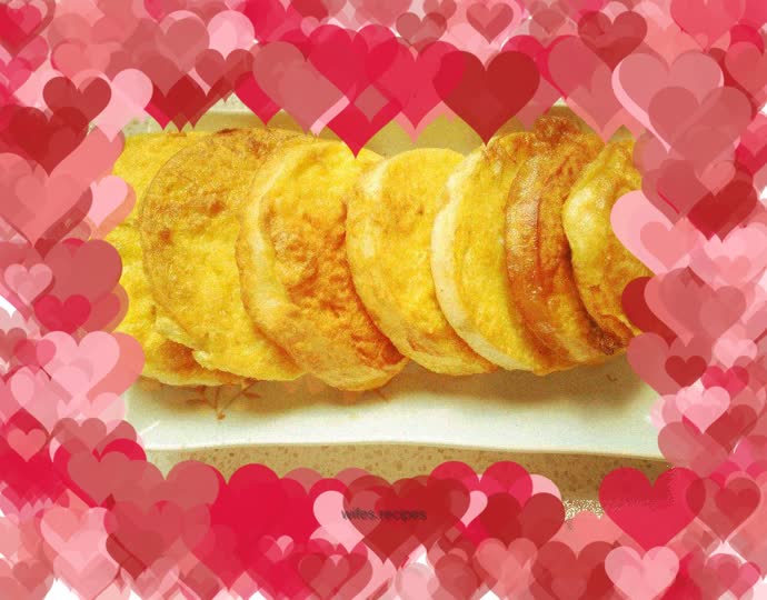 Egg fried steamed bun slices