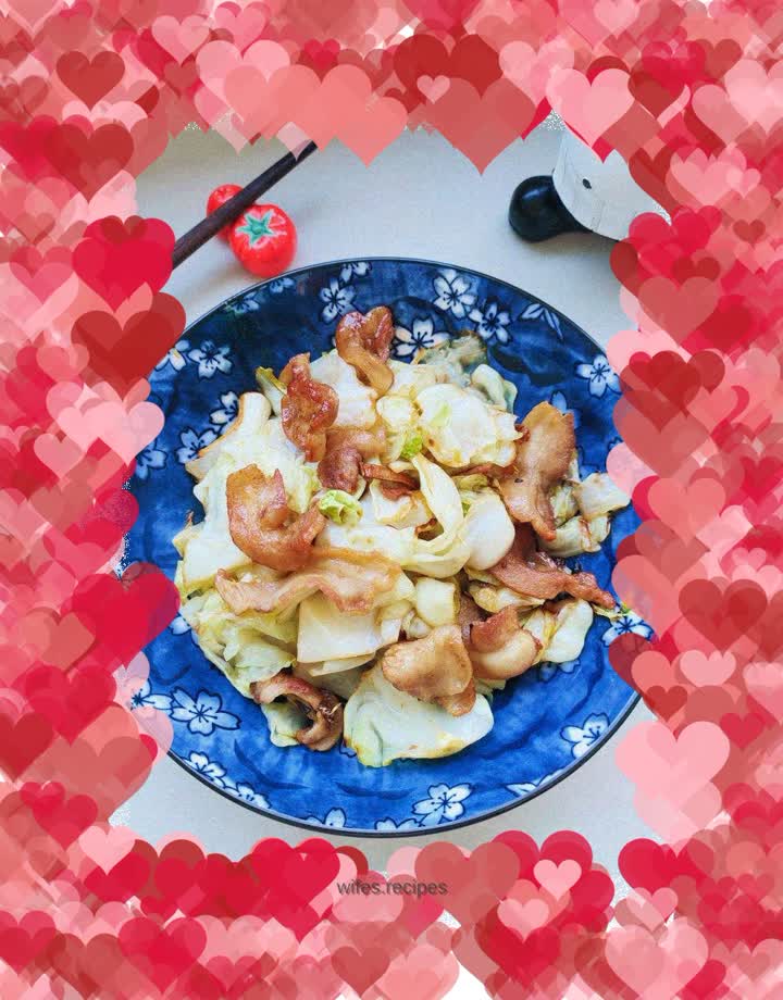 Stir-fried cabbage with pork belly