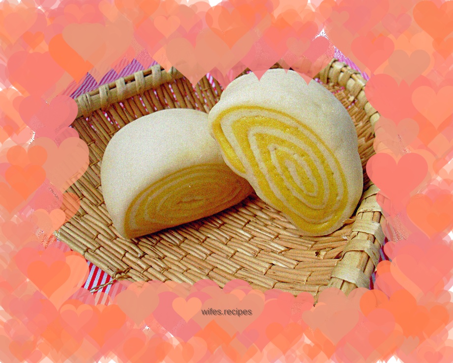 Pumpkin two-color steamed buns