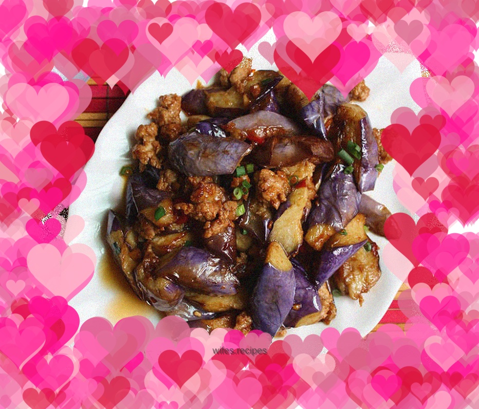 Homemade recipe for minced pork and eggplant