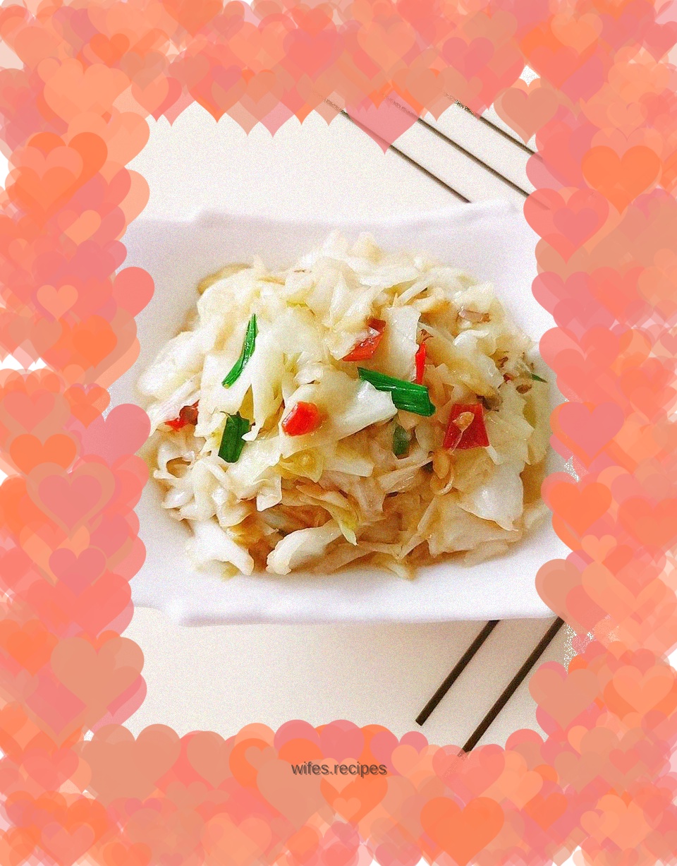 Hand-shredded cabbage