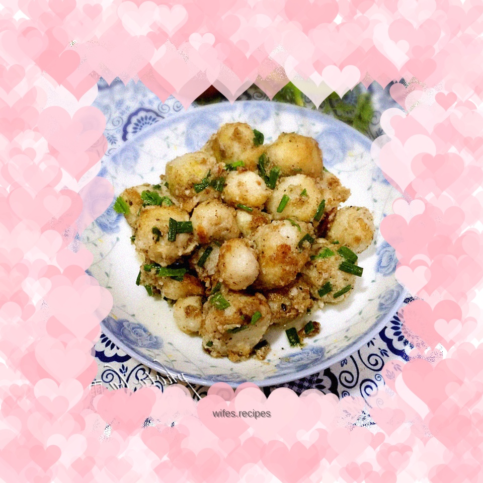 Scallion oil and small taro