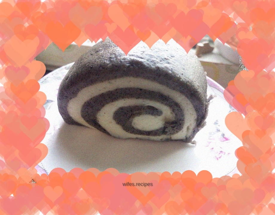 Coarse grain steamed buns-black sesame two-color steamed buns