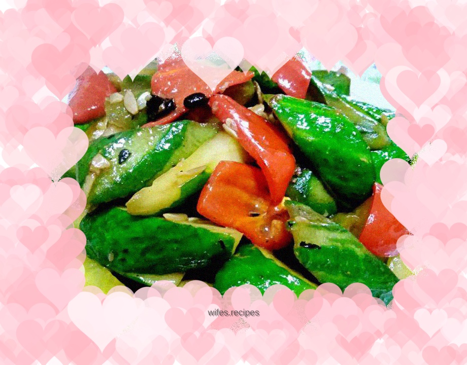 Stir-fried double melon with garlic and black bean paste