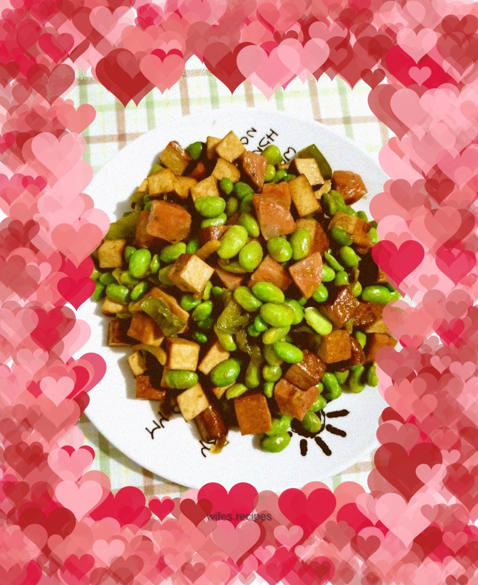 Homemade edamame fried tofu
