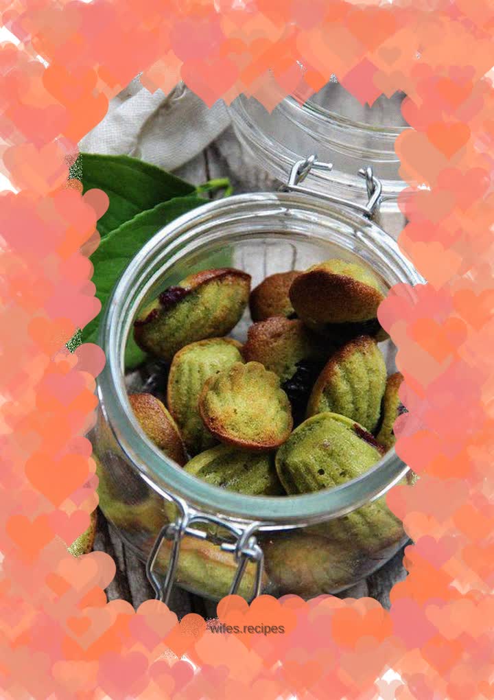 Matcha Blueberry Madeleines
