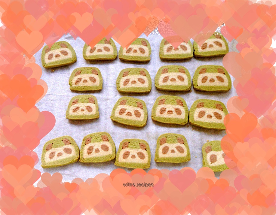 Panda matcha cocoa biscuits