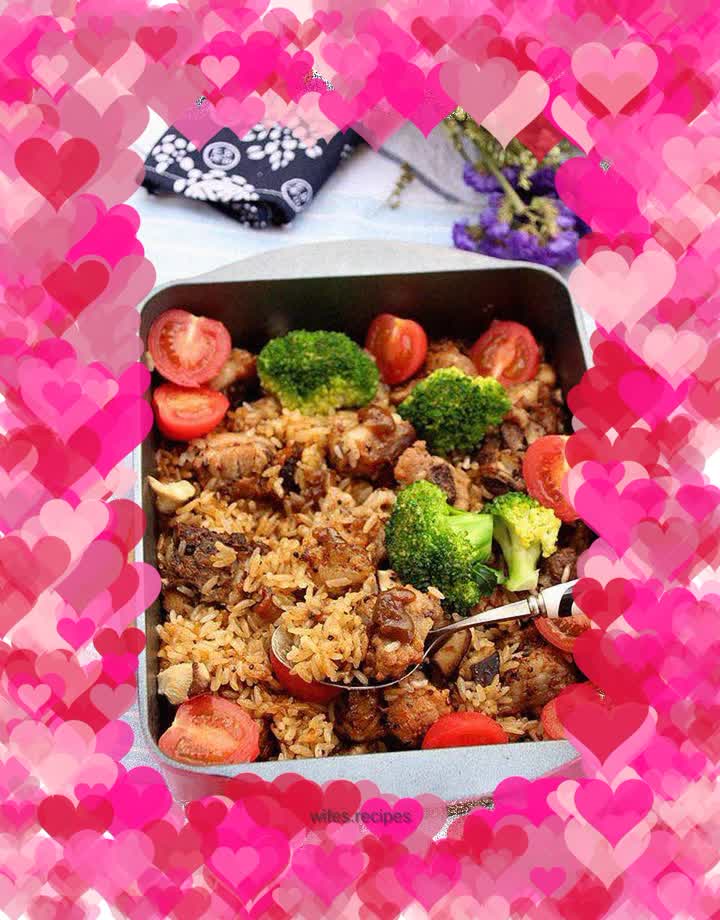 Black pepper pork ribs rice