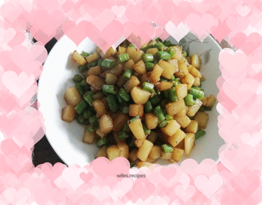 Diced beans and potatoes