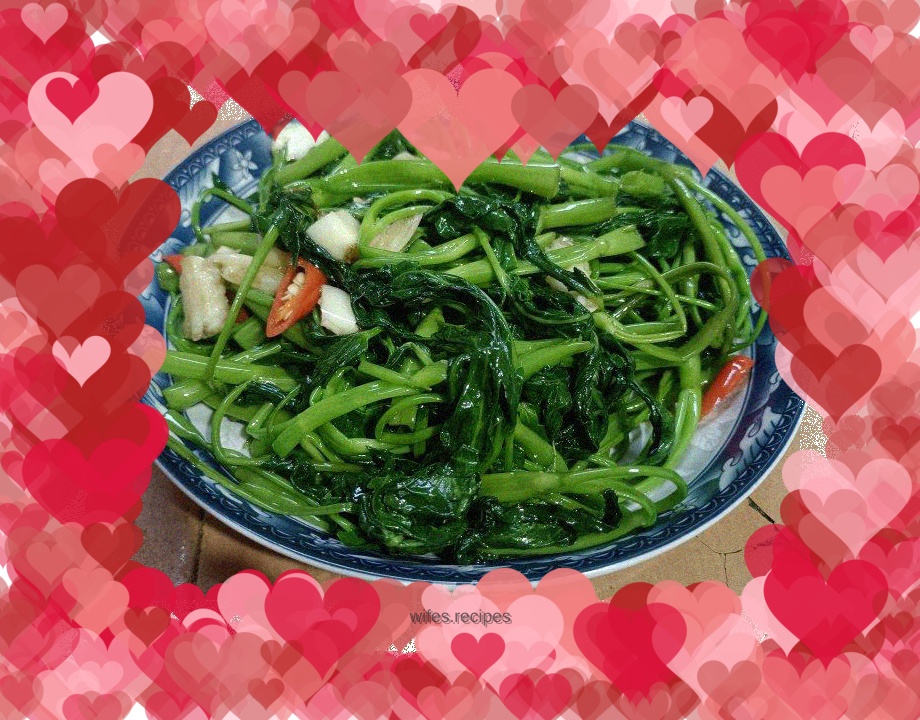 Fried water spinach
