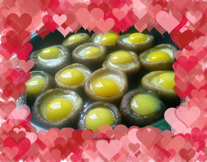 Grilled Shiitake Mushrooms and Quail Eggs