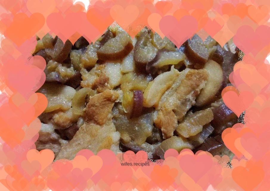 Braised eggplant🍆pork belly