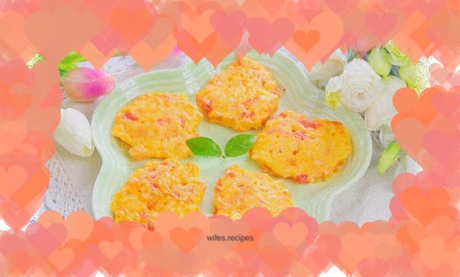 Tomato, egg and cheese rice cakes