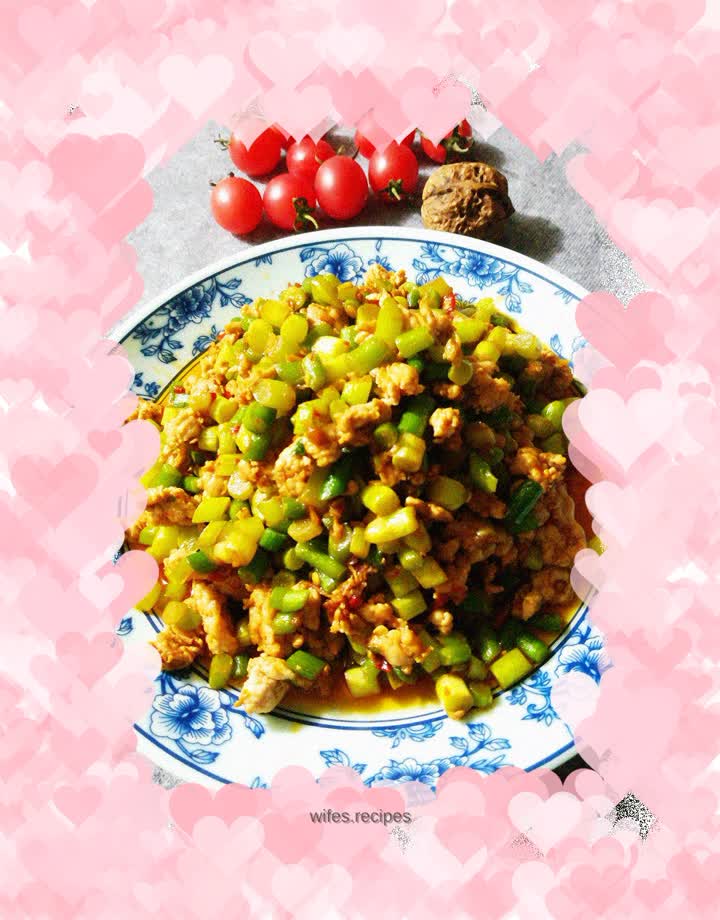 Minced pork and garlic sprouts
