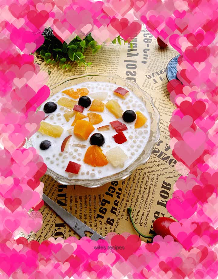 Fruit coconut milk sago