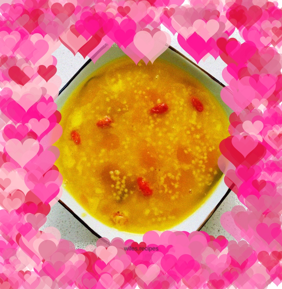 Pumpkin, wolfberry and millet porridge