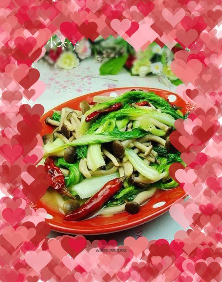 Chinese cabbage, crab and mushrooms