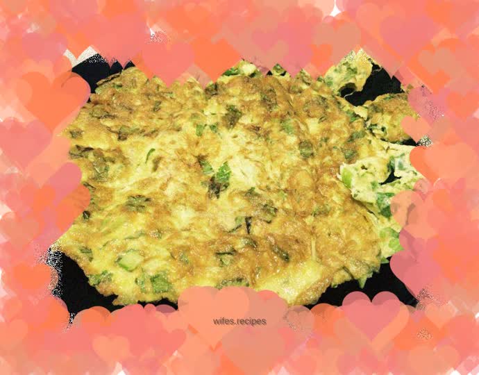 Green Vegetable Egg Pancake|I finally ate that green vegetable today