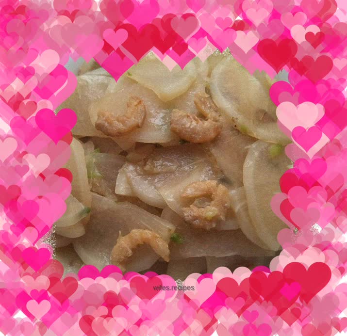 Stir-fried shrimp with white radish