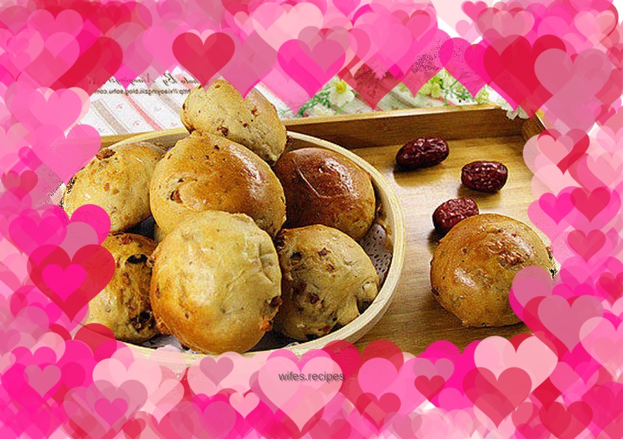 Brown sugar, red dates and walnut health bread