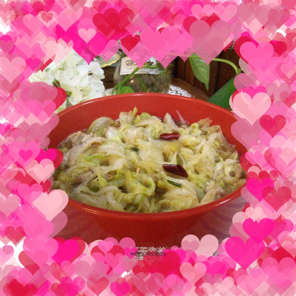 Stir-fried pork belly and cabbage