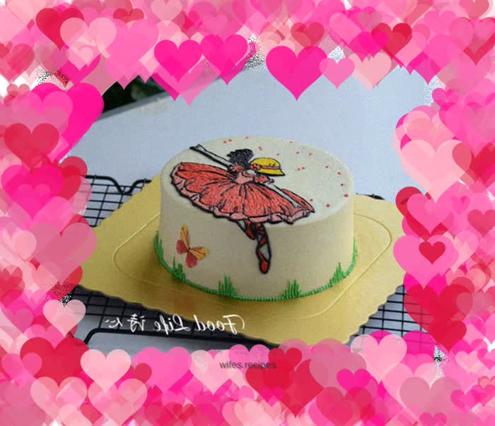 Ballet Girl Painted Cake