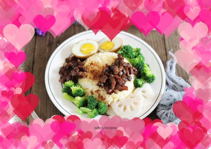 Mushroom braised pork rice